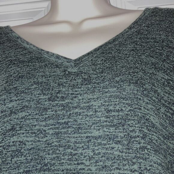 A NEW DAY V Neck Tunic Sweater Short Sleeves Gray Green Womens XL - Picture 2 of 8
